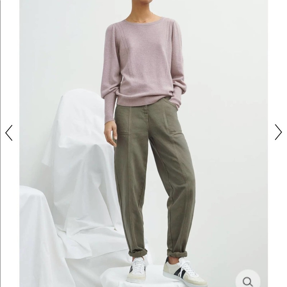 Wrap London High Rise Carrot Denim Jeans Cotton & Lyocell khaki Grey Color 2 NWT